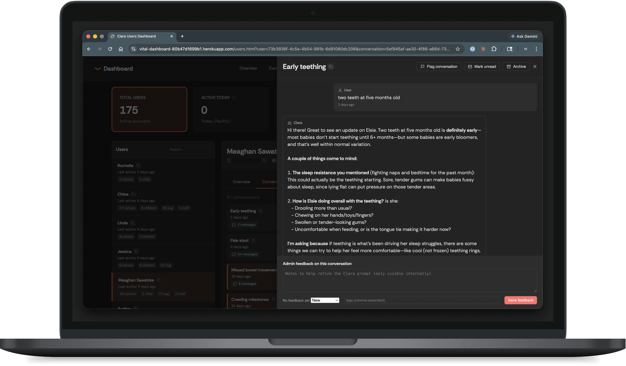 The Clara admin dashboard — protocols & doctor escalation